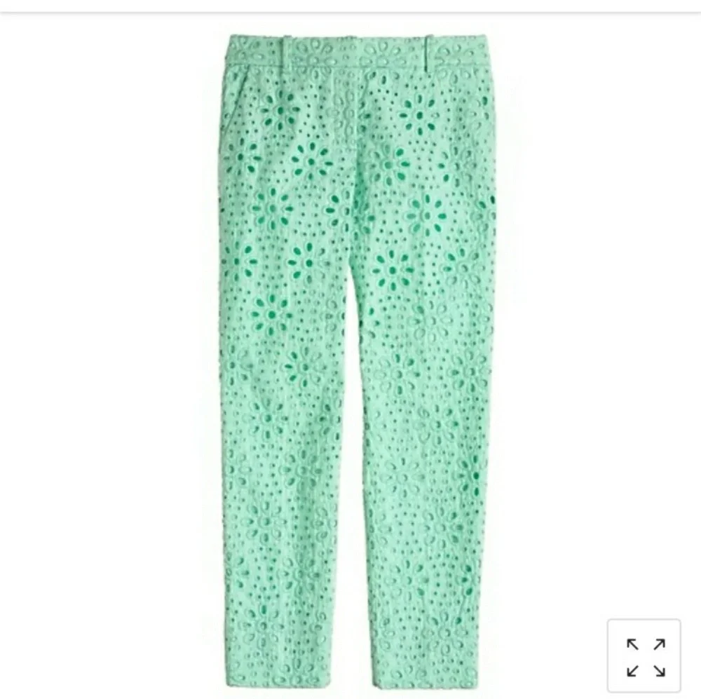 J. Crew Cafe Lace Capri Mint Pants